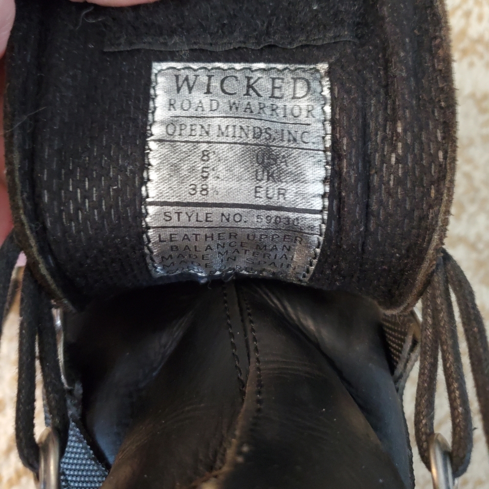 WICKED ROAD WARRIOR Leather Biker Moto Platform Combat Boots 8.5 - Picture 6 of 11